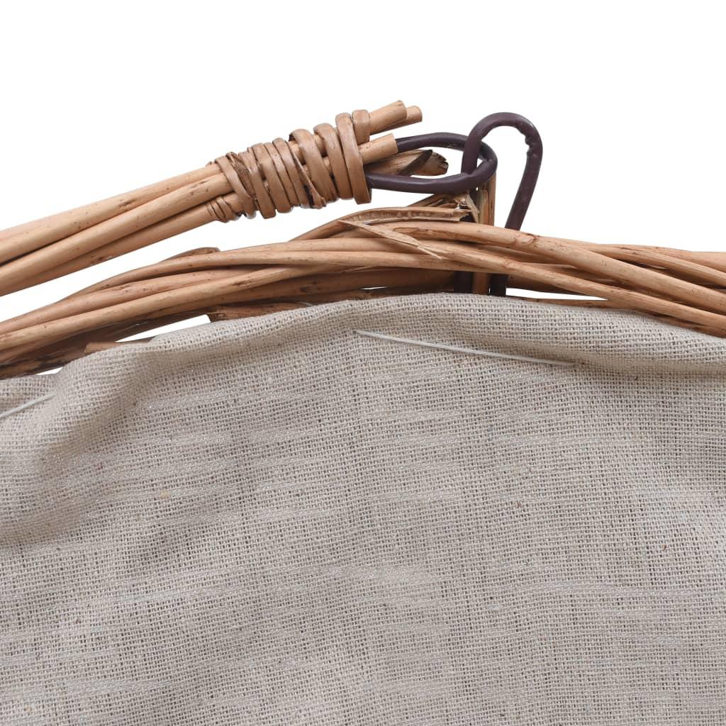 286988 Firewood Basket with Handle 60x44x55 cm Natural Willow