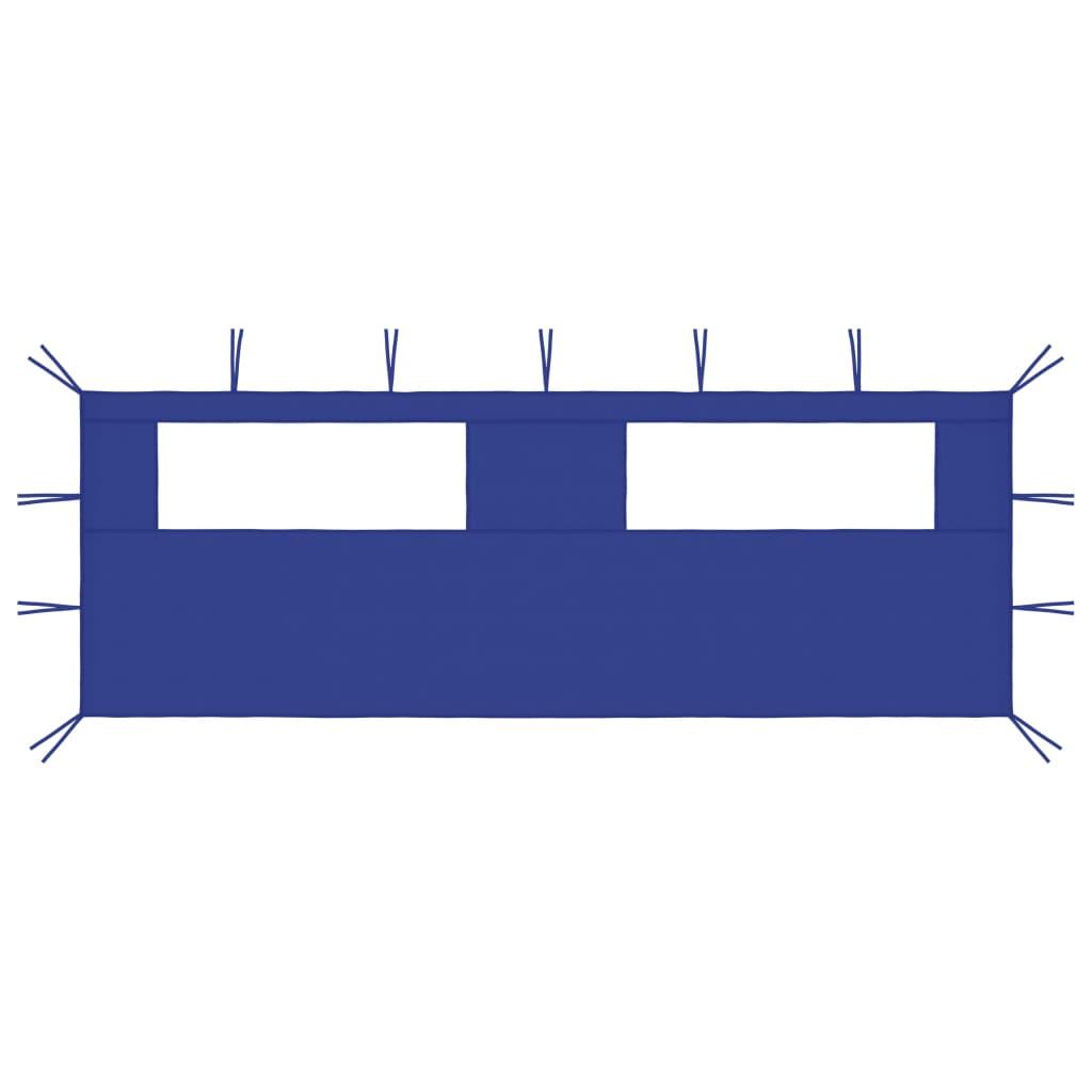 3070414 gazebo sidewall with windows 6x2 m mėlynas (315303)