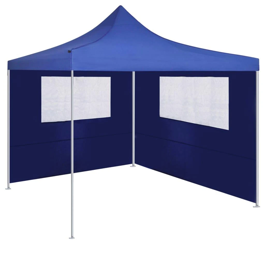 Šoninė pavėsinės siena su langais, mėlynos spalvos, 4x2m