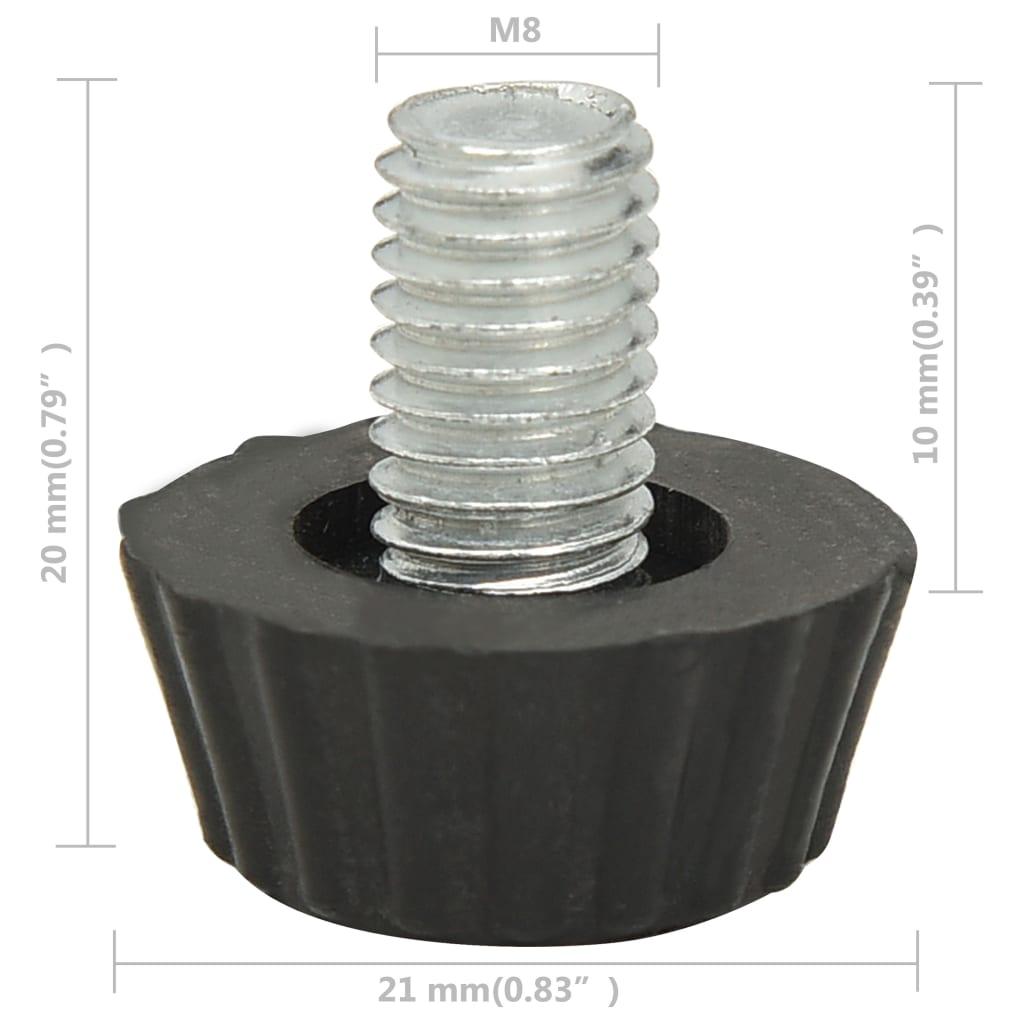315594 Adjustable Furniture Feet M8 18 pcs Juodas