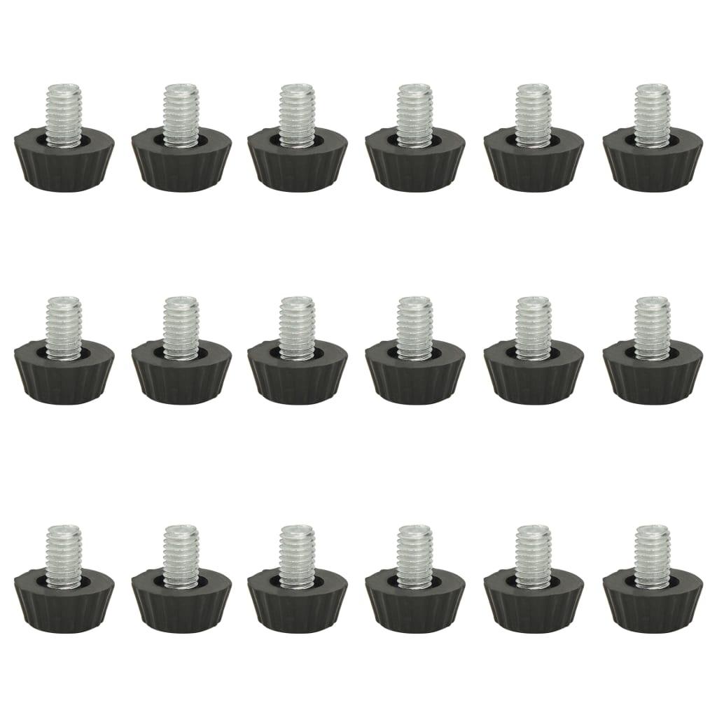 315594 Adjustable Furniture Feet M8 18 pcs Juodas