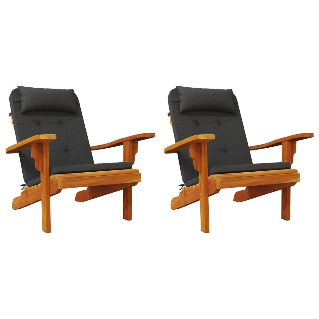 Adirondack kėdės pagalvėlės, 2vnt., juodos, oksfordo audinys