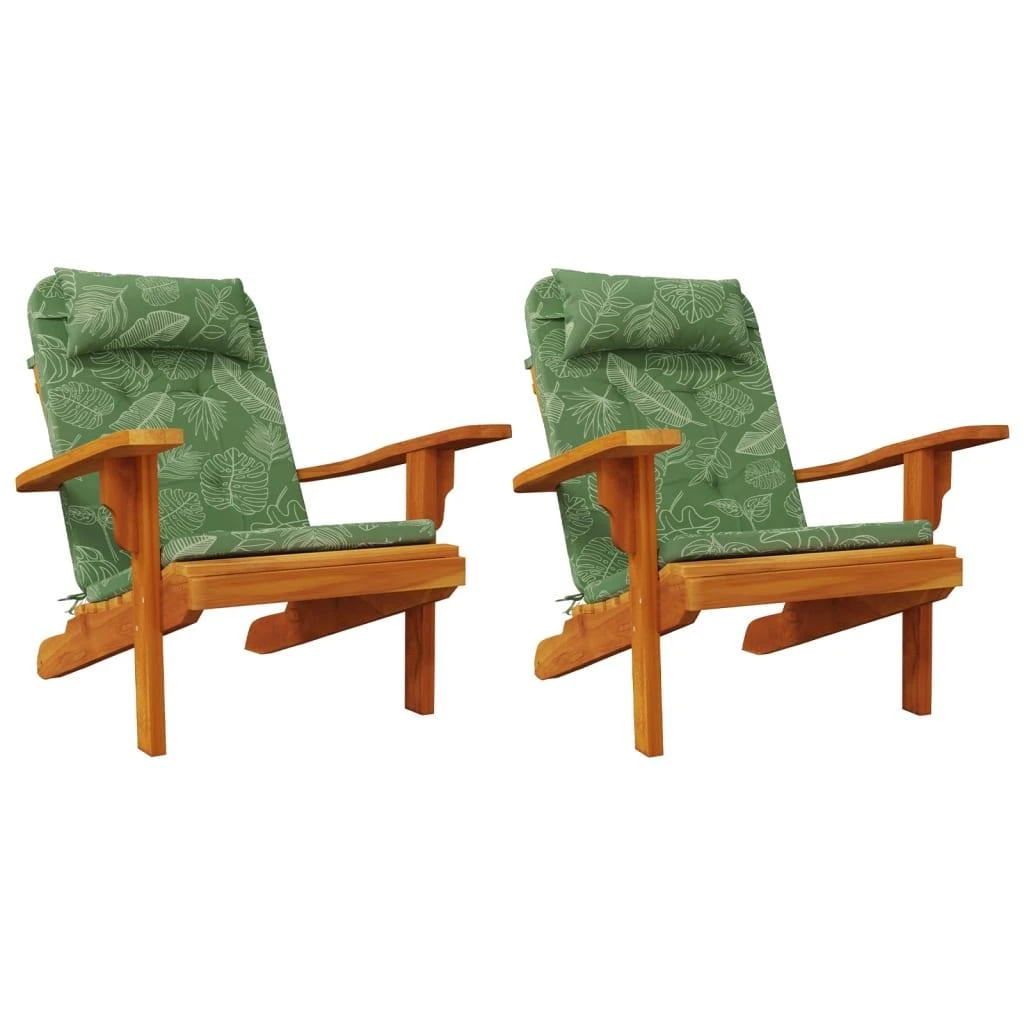 Adirondack kėdės pagalvėlės, 2vnt., oksfordo audinys, su lapais