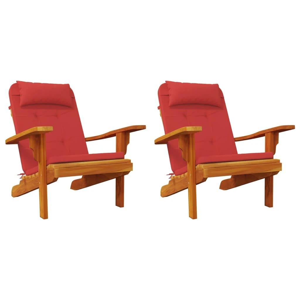 Adirondack kėdės pagalvėlės, 2vnt., raudonos, oksfordo audinys