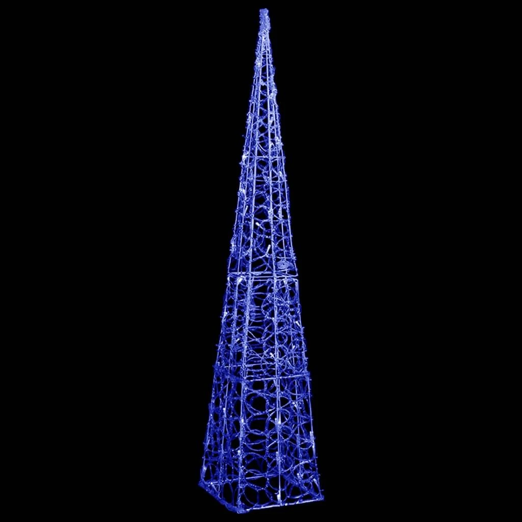 Akrilinė LED dekoracija kūgis, mėlynos spalvos, 120cm