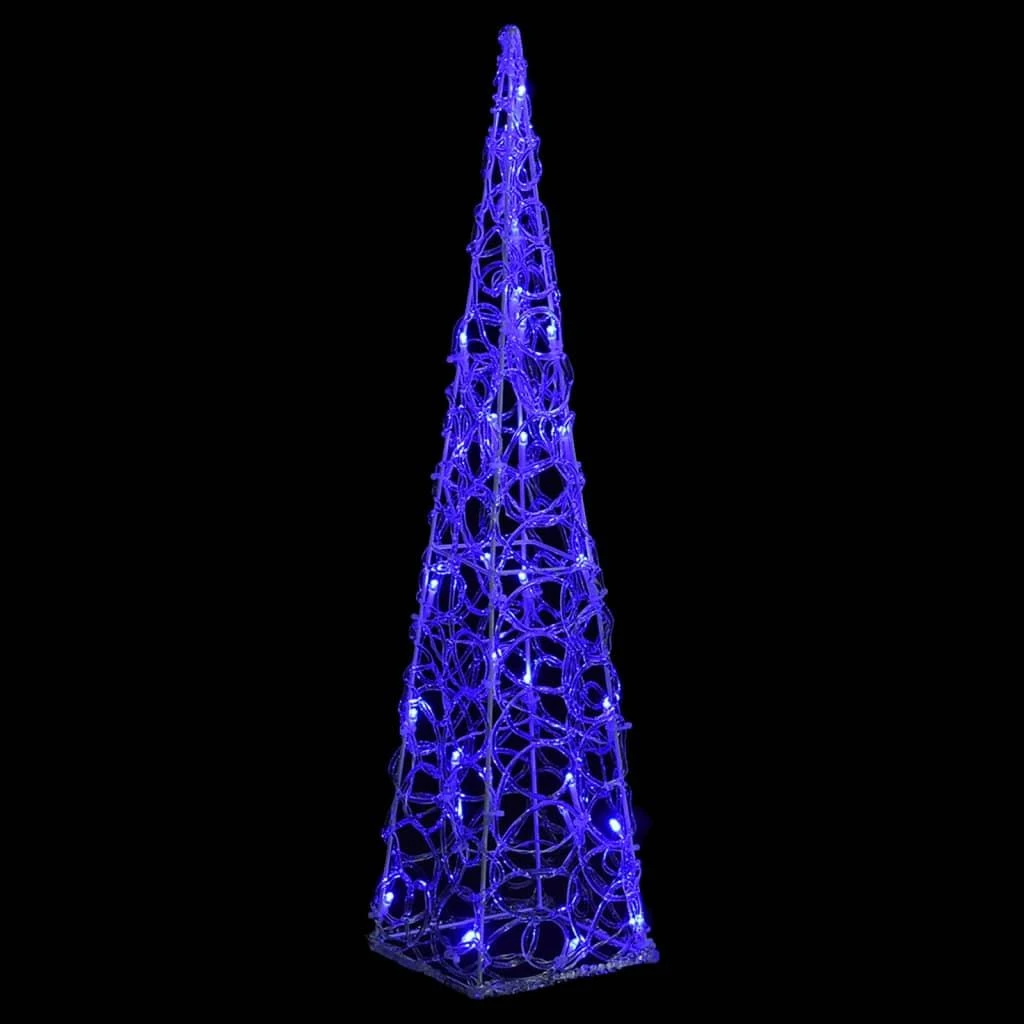 Akrilinė LED dekoracija kūgis, mėlynos spalvos, 60cm