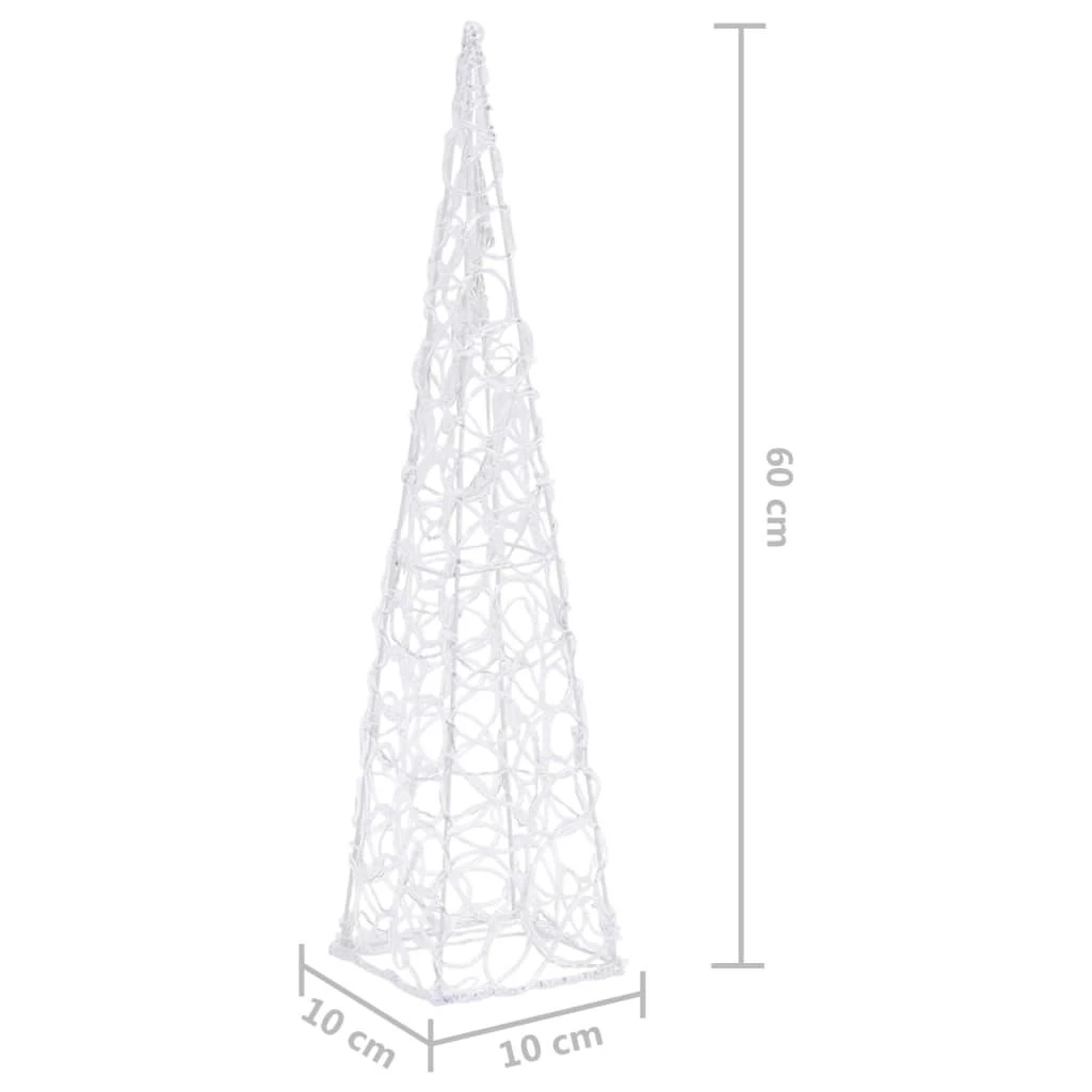 Akrilinė LED dekoracija kūgis, mėlynos spalvos, 60cm