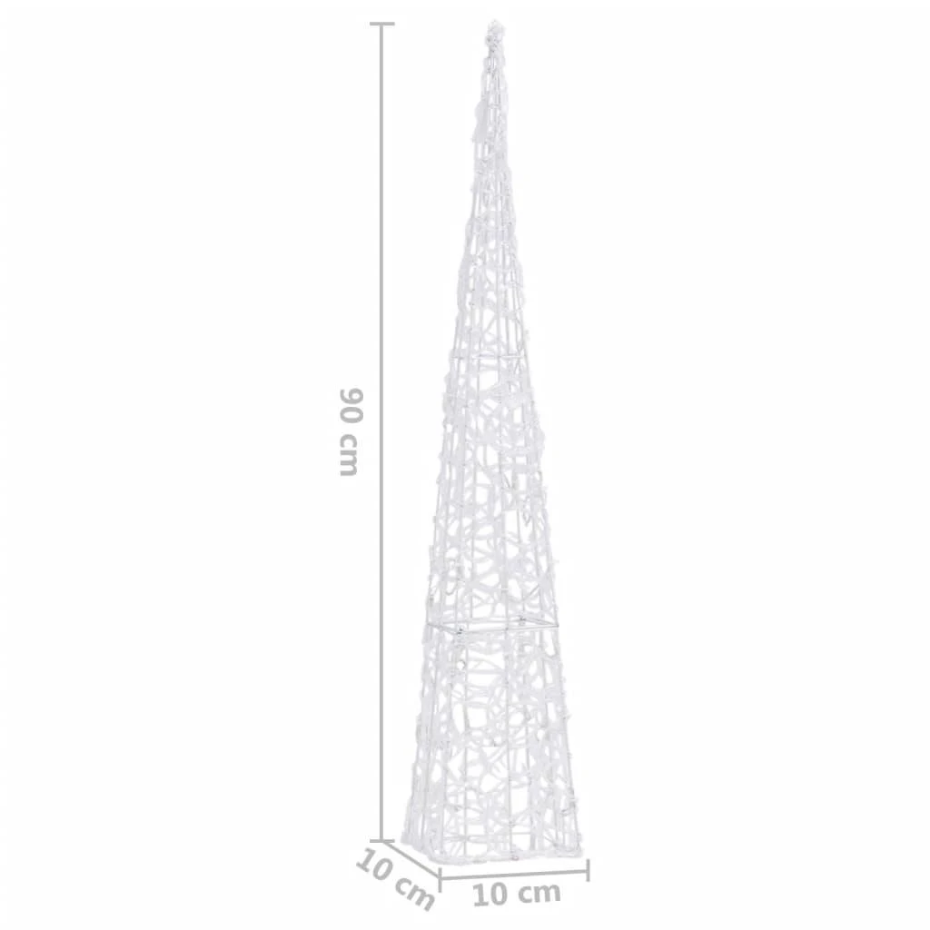 Akrilinė LED dekoracija kūgis, mėlynos spalvos, 90cm