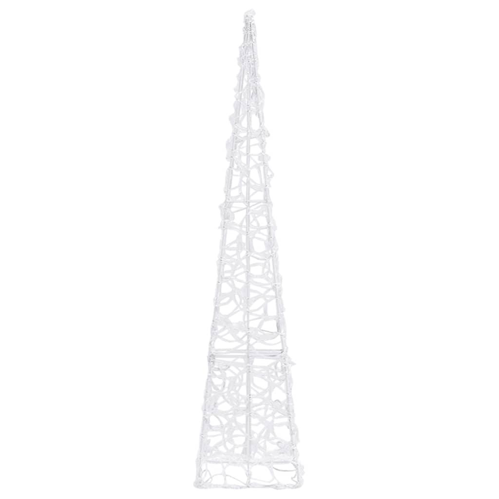 Akrilinė LED dekoracija kūgis, šiltos baltos spalvos, 90cm