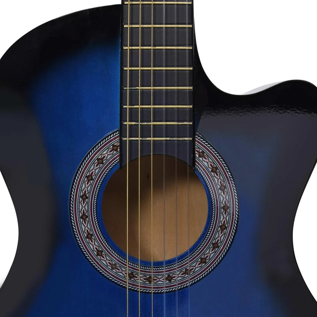 Klasikinė gitara, šešėliuotos mėlynos spalvos, 38", 6 stygos