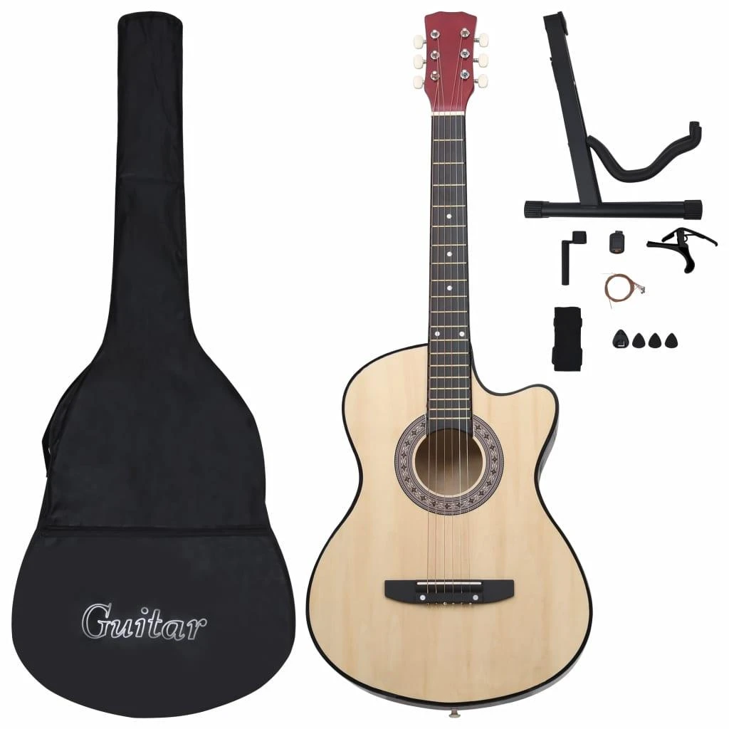 Akustinės gitaros rinkinys, 12 dalių, 38", 6 stygos