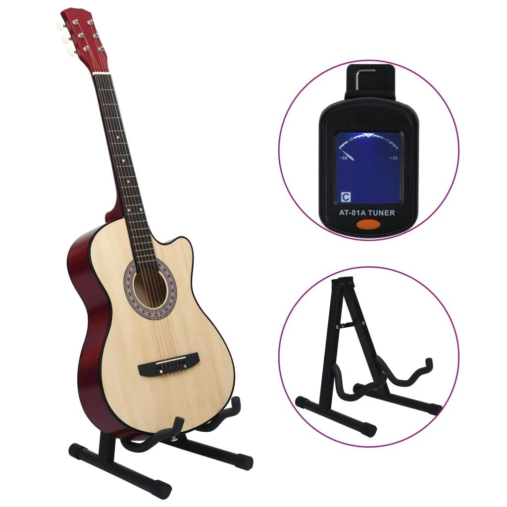 Akustinės gitaros rinkinys, 12 dalių, 38", 6 stygos