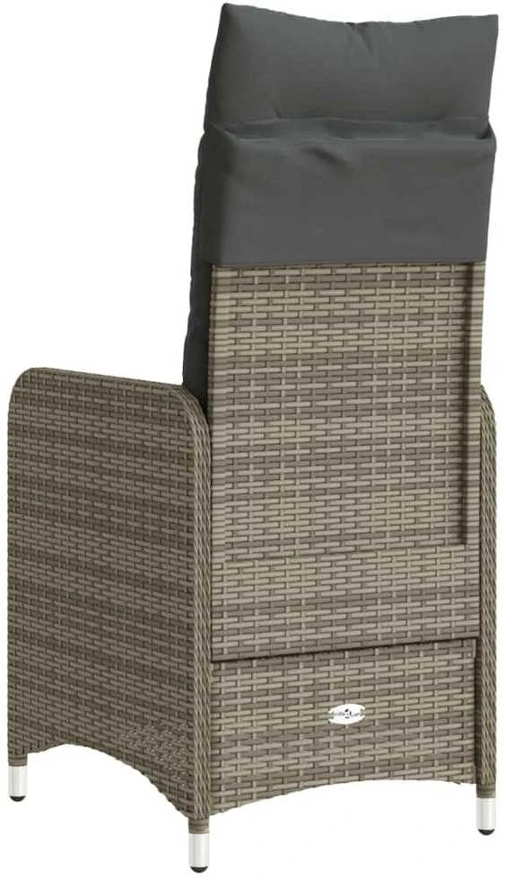 Atlošiamos sodo kėdės su pagalvėmis, 2vnt., pilkos, poliratanas