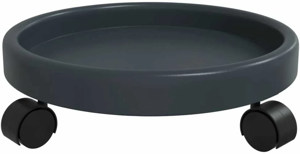 Augalų padėklai su ratukais, 2vnt., pilki, 34cm skersmens, 35kg
