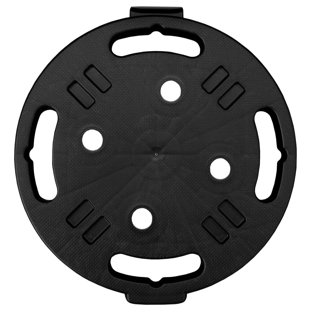 Augalų padėklas su ratukais, juodas, 30cm skersmens, 170kg
