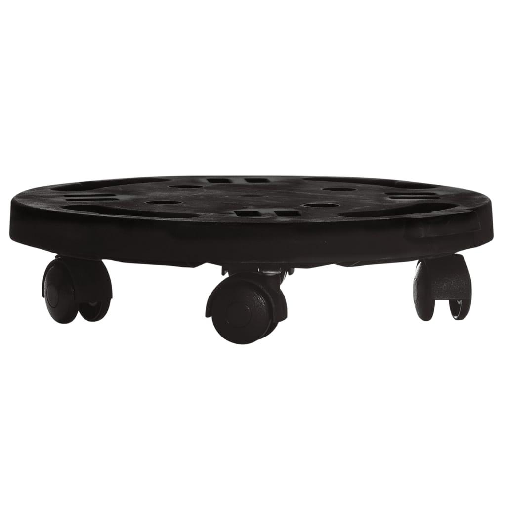 Augalų padėklas su ratukais, juodas, 30cm skersmens, 170kg