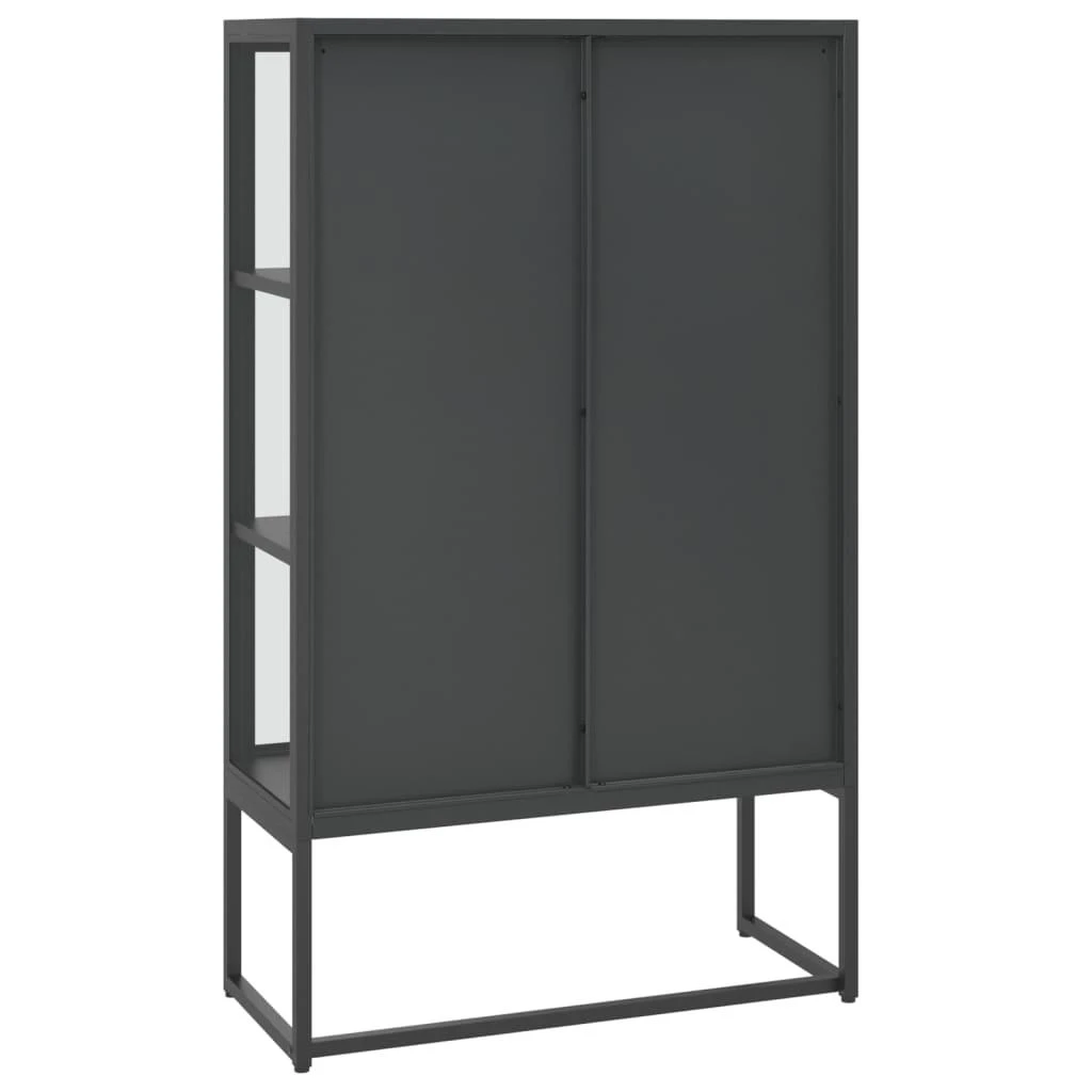 Aukšta spintelė, antracito, 80x35x135cm, plienas ir stiklas