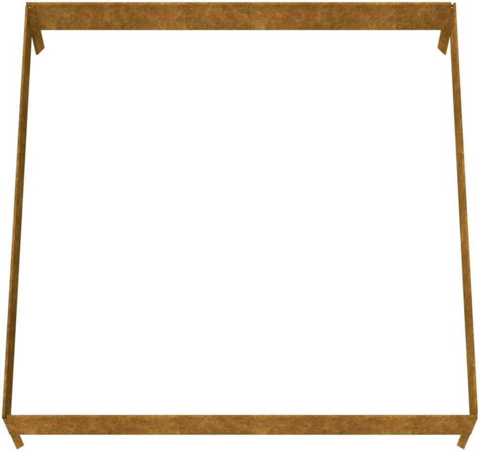 Aukštas sodo lovelis, 100x100x26cm, Corten plienas