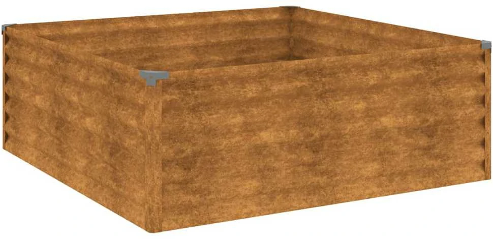 Aukštas sodo lovelis, 100x100x36cm, Corten plienas