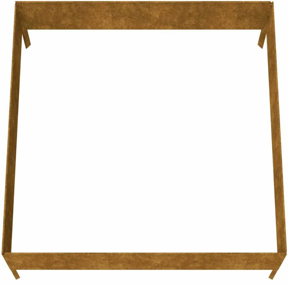 Aukštas sodo lovelis, 100x100x41cm, Corten plienas