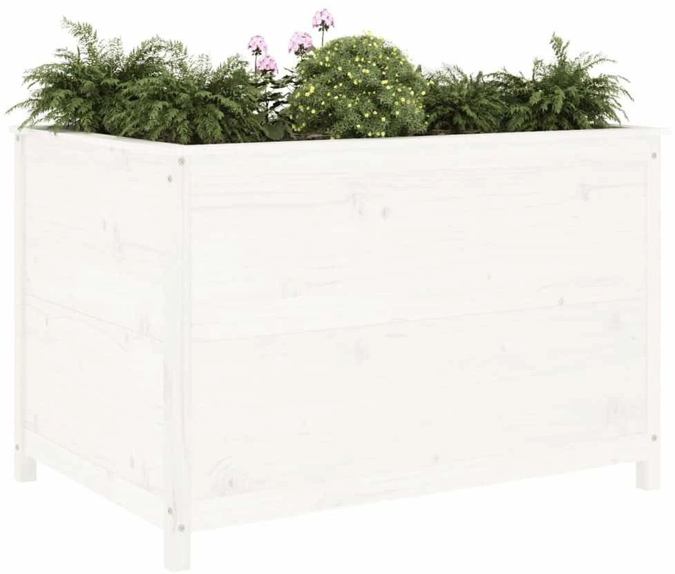 Aukštas sodo lovelis, baltas, 119,5x82,5x78cm, pušies masyvas