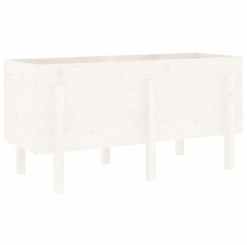 Aukštas sodo lovelis, baltas, 121x50x57cm, pušies masyvas