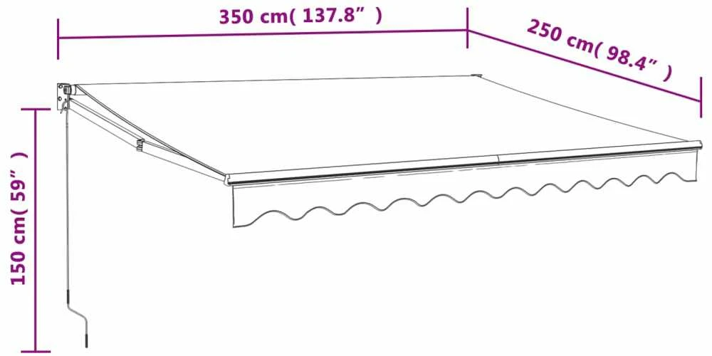 Automatinė ištraukiama markizė, antracito spalvos, 4x3m