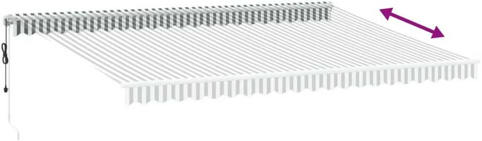 Automatinė ištraukiama markizė, antracito ir balta, 500x300cm