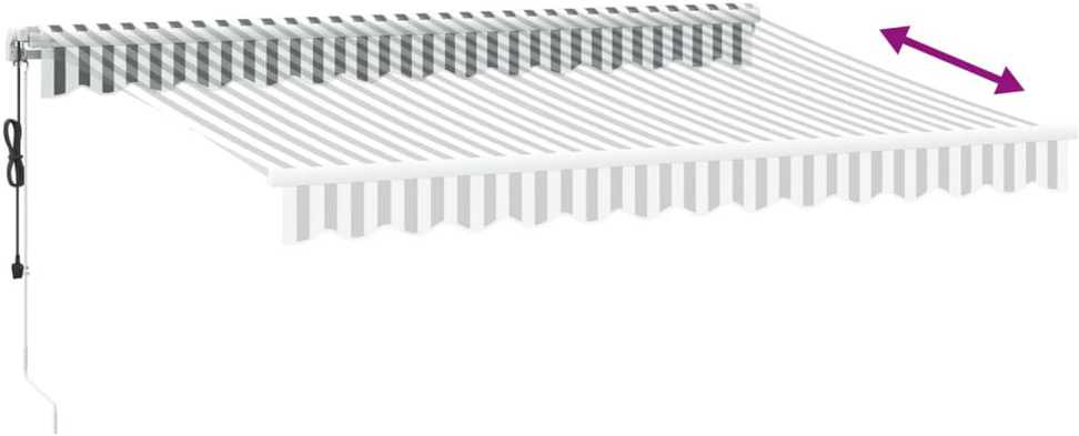 Automatinė ištraukiama markizė, antracito ir balta, 350x250cm