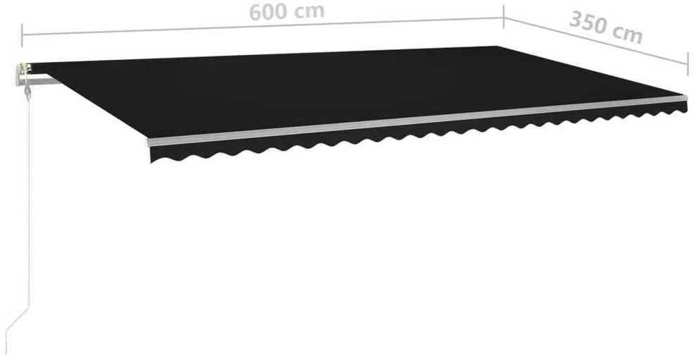 Automatinė ištraukiama markizė, antracito spalvos, 600x350cm