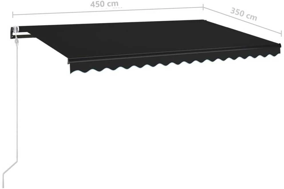 Automatinė ištraukiama markizė, antracito spalvos, 450x350cm