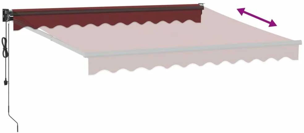 Automatinė ištraukiama markizė, bordo spalvos, 300x250cm