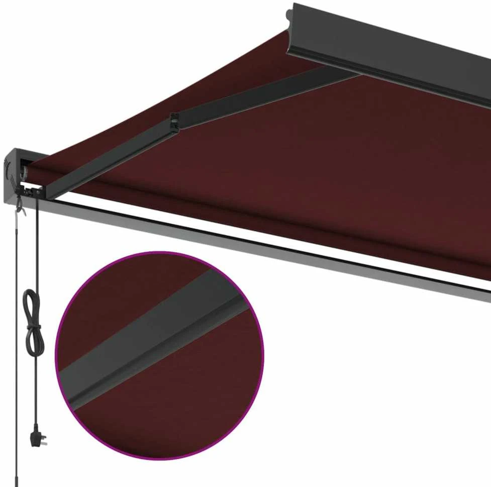 Automatinė ištraukiama markizė, bordo spalvos, 300x250cm