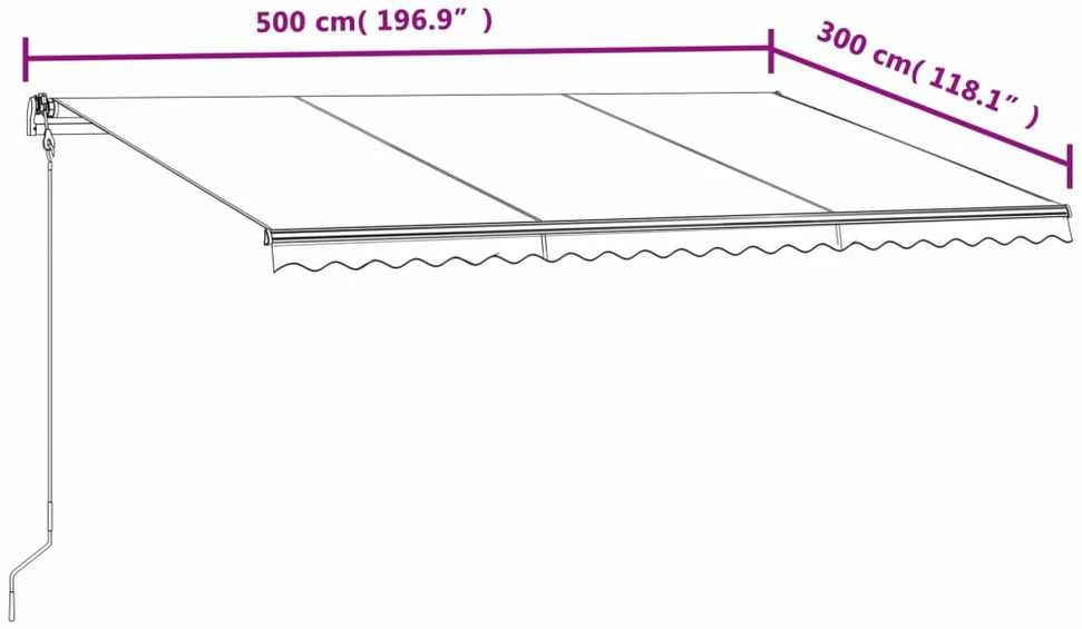Automatinė ištraukiama markizė, geltona ir balta, 500x300cm