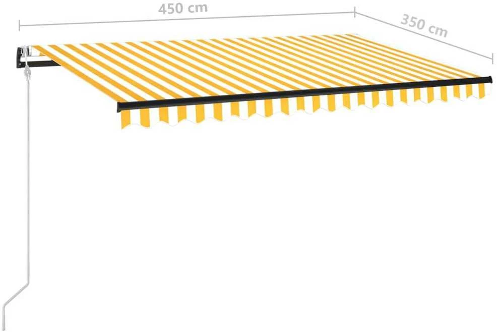 Automatinė ištraukiama markizė, geltona ir balta, 450x350cm