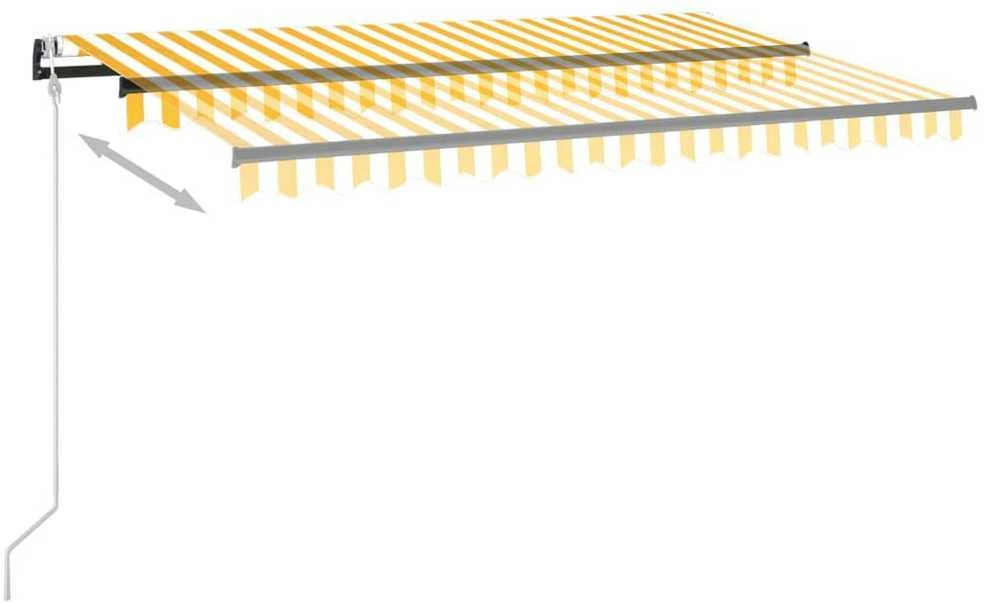 Automatinė ištraukiama markizė, geltona ir balta, 450x350cm
