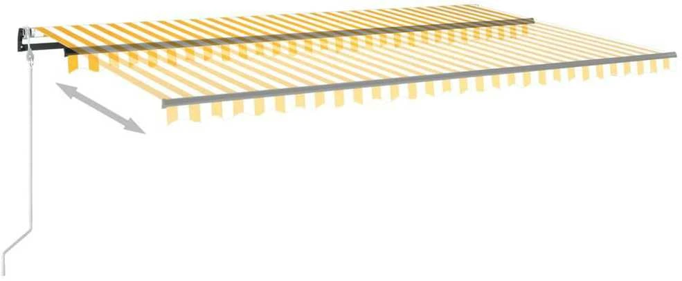 Automatinė ištraukiama markizė, geltona ir balta, 500x350cm
