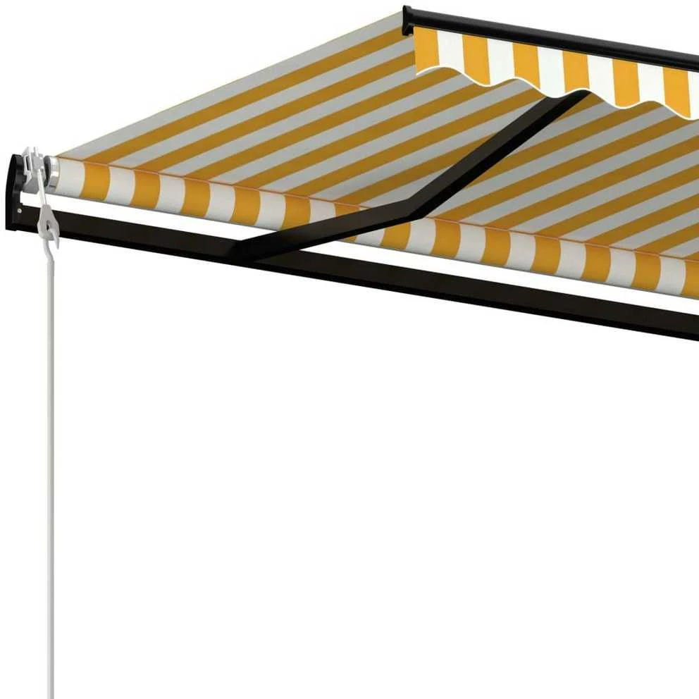 Automatinė ištraukiama markizė, geltona ir balta, 450x350cm