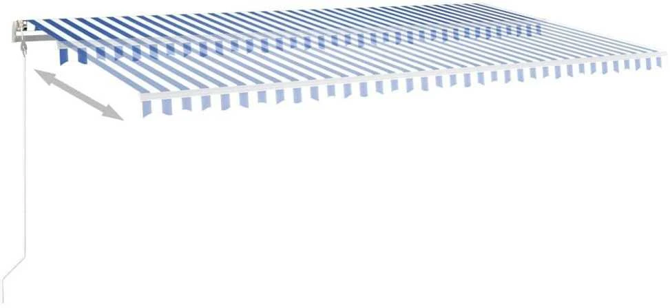 Automatinė ištraukiama markizė, mėlyna/balta, 600x350cm