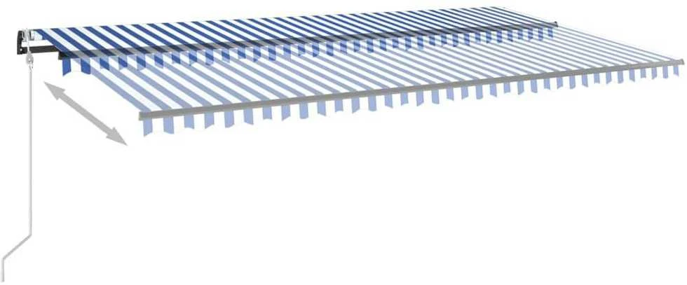 Automatinė ištraukiama markizė, mėlyna/balta, 600x350cm