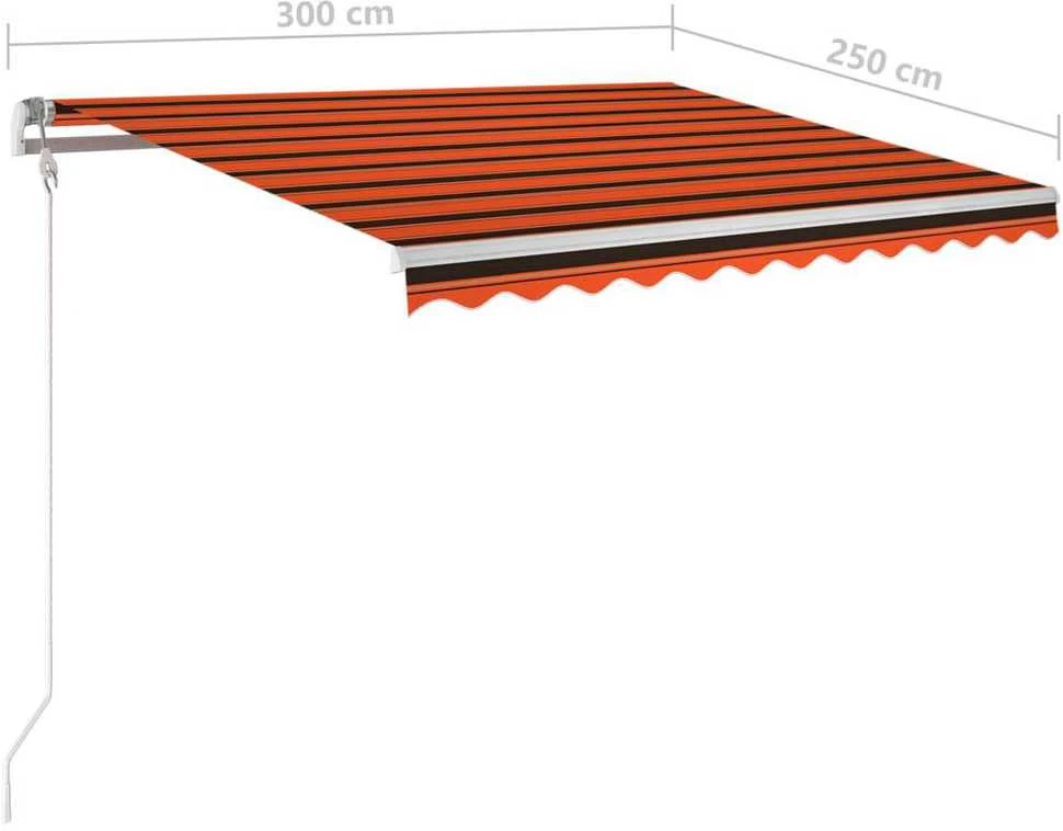 Automatinė ištraukiama markizė, oranžinė ir ruda, 300x250cm