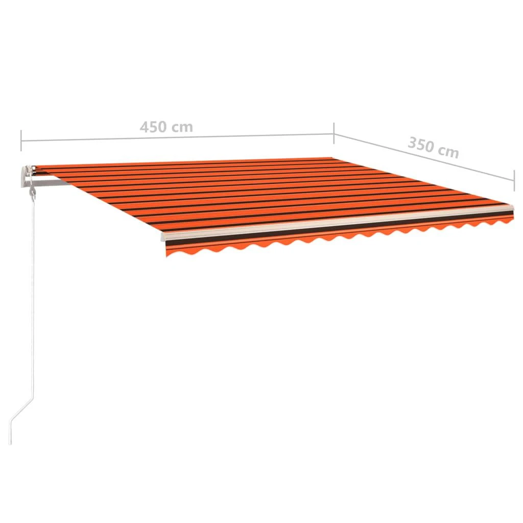 Automatinė ištraukiama markizė, oranžinė ir ruda, 450x350cm