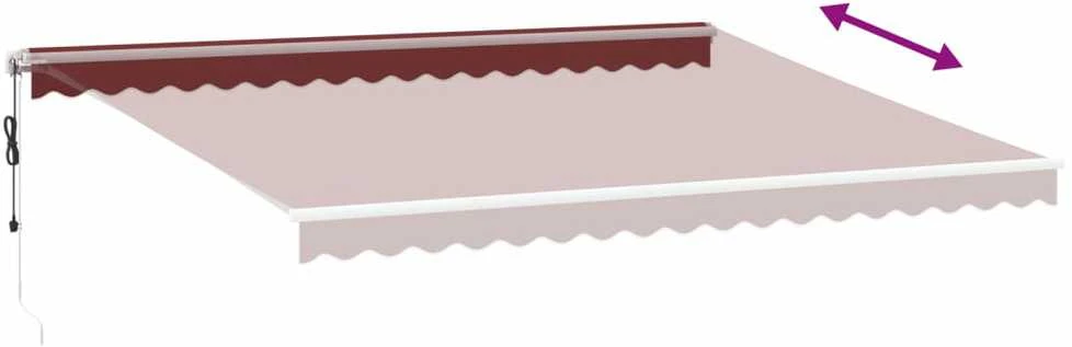 Automatinė ištraukiama markizė su LED, bordo spalvos, 450x350cm