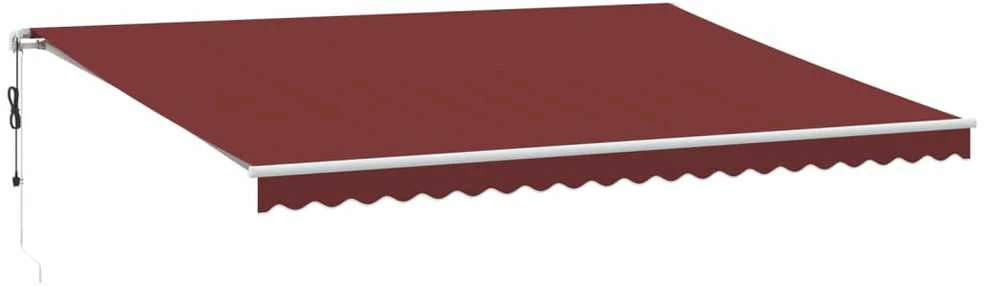 Automatinė ištraukiama markizė su LED, bordo spalvos, 500x300cm