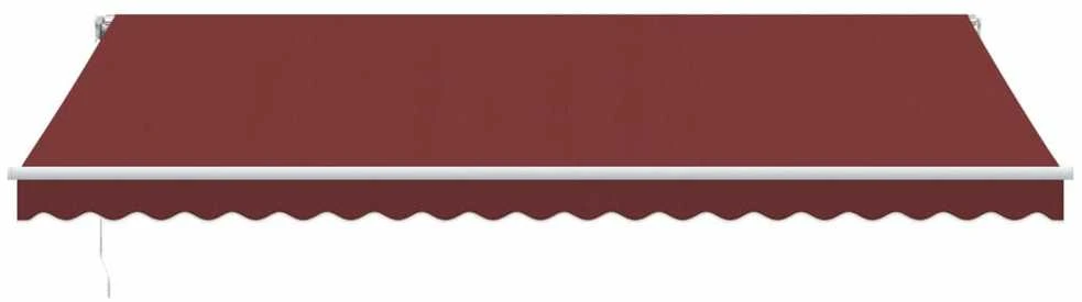 Automatinė ištraukiama markizė su LED, bordo spalvos, 500x300cm