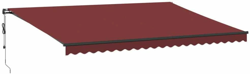 Automatinė ištraukiama markizė su LED, bordo spalvos, 500x300cm
