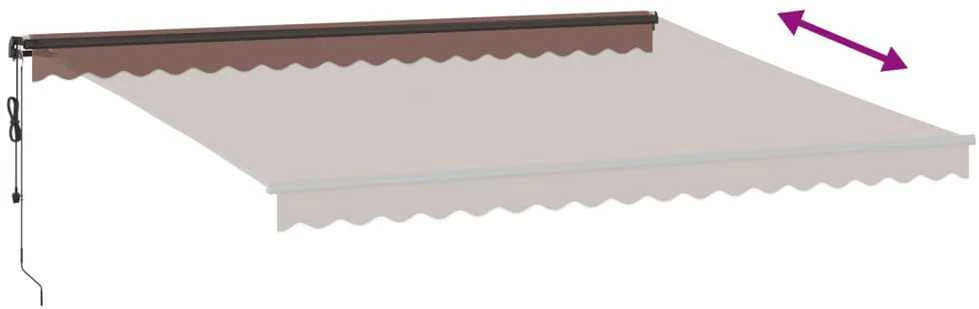 Automatinė ištraukiama markizė su LED, ruda, 450x300cm