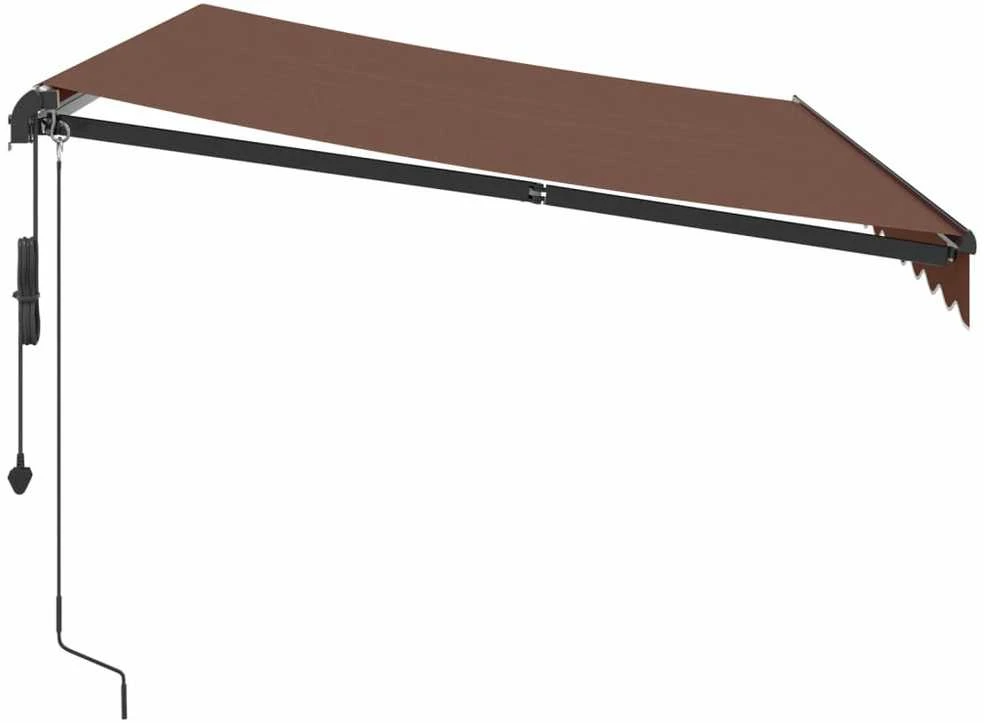 Automatinė ištraukiama markizė su LED, ruda, 350x250cm