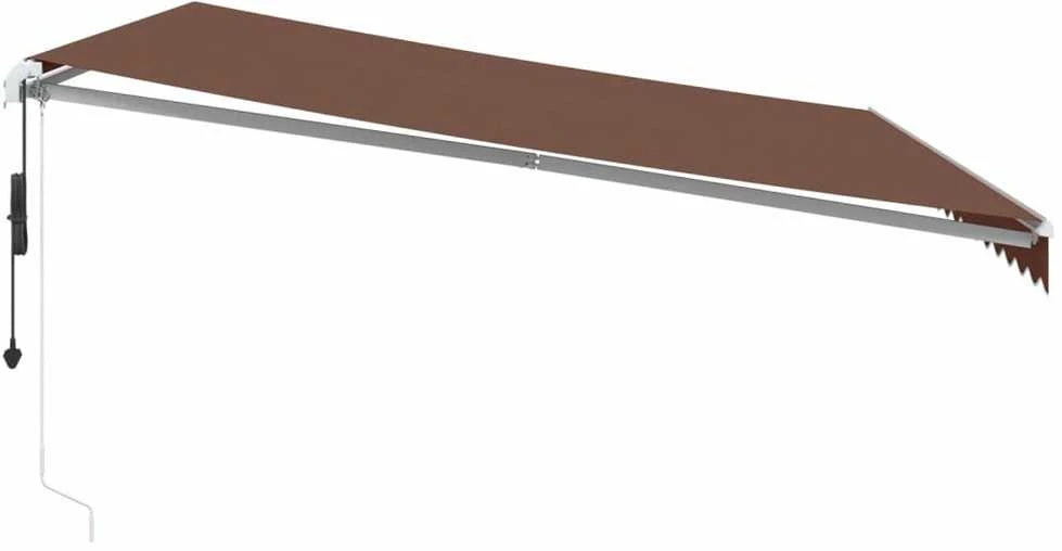 Automatinė ištraukiama markizė su LED, ruda, 450x300cm