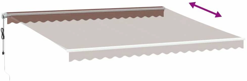 Automatinė ištraukiama markizė su LED, ruda, 450x300cm
